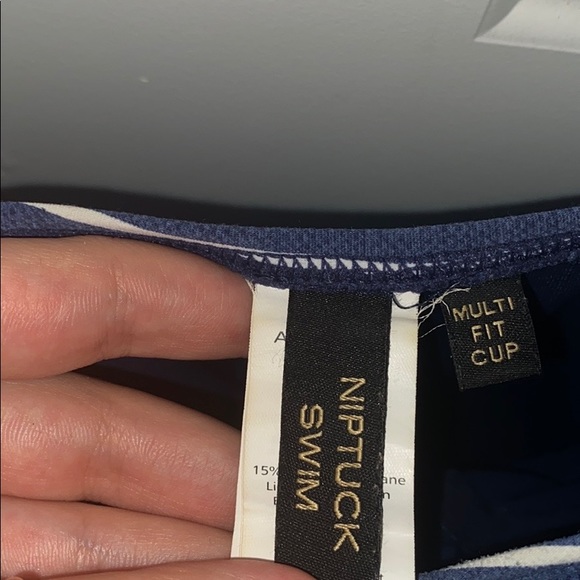 NWT Nip Tuck Navy White Stripped One Piece - Picture 3 of 3